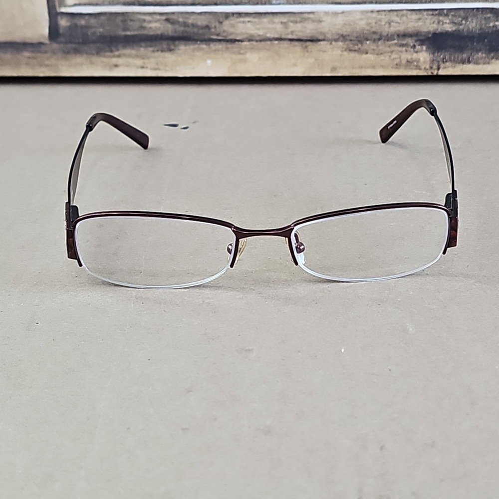 Guess GU 1584ST Brown Rhinestone Rectangular Eyeglasses Frame Only 52-18-135